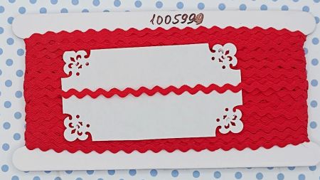 Декоративна тесьма Хвиля (зіг-заг) 6 мм, колір Червоний , 1 метр