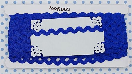 Декоративна тесьма Хвиля (зіг-заг) 9 мм, колір Синій , 1 метр