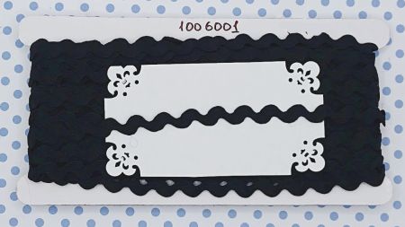 Декоративна тесьма Хвиля (зіг-заг) 9 мм, чорна, 1 метр