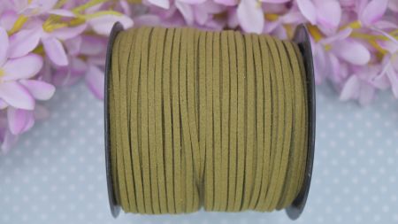 Плоский замшевий шнур 3х1,5 мм, 1 м, колір зелений хакі