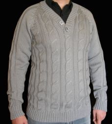 Пуловер мужской  с витыми столбиками