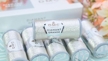 Срібна люрексова нитка, металізоване муліне DMC Diamant Grande, колір G168 1 котушка 20 м