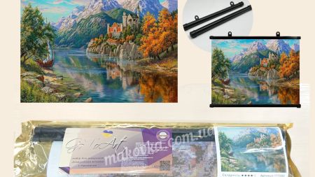 Картина стразами 177000т Тиша навкруги, набір з тримачем Go to Art Діамантові ручки 