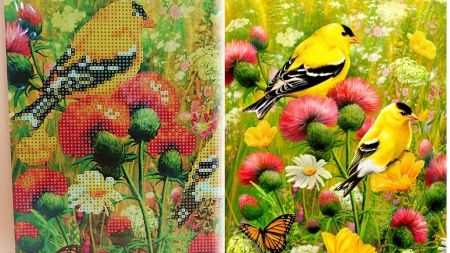 Картина стразами 5D 177085 Літо (птахи) 21х25см, Go to Art підставка  