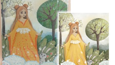 Картина стразами 5D 177183 Весняна фея Худ. Сівер 21х25см Go to Art, на підставці 