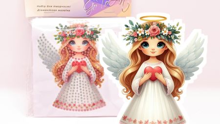 Набір діамантова мозаїка Янгол люблячого серця, 11*10 см Go to Art   177268