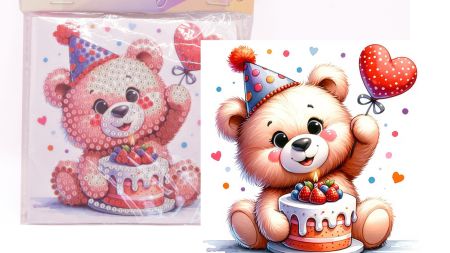 Набір діамантова мозаїка Наліпка Солодкий день (ведмежа), 11*10 см Go to Art 177409 