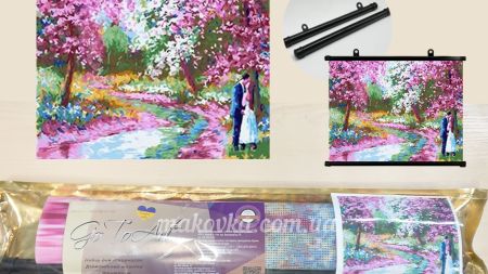 Картина стразами 178866т Сад кохання, набір з тримачем Go to Art Діамантові ручки 