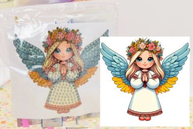 Наліпка 187122 Янголятко України 10х10 см Діамантові ручки Go to Art