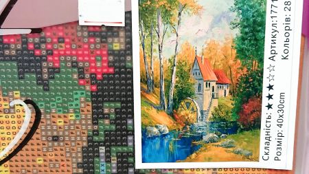 Картина стразами 177114 Млин у лісі Худ. Дарчук О. Go to Art Діамантові ручки на підрамнику 