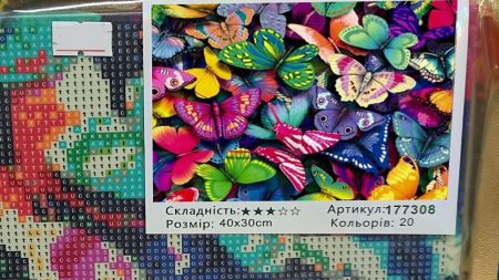 Картина стразами 177308 Фєєрія метеликів Go to Art Діамантові ручки на підрамнику 
