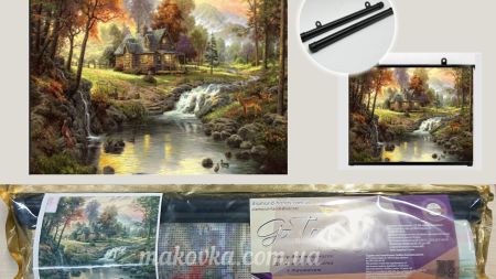 Картина стразами 178710т Рідний край, набір з тримачем Go to Art Діамантові ручки 