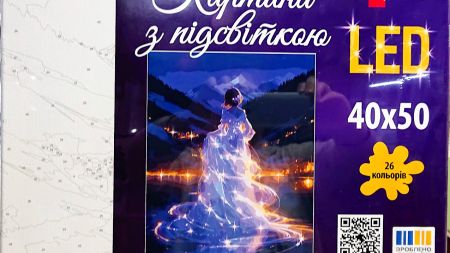SANTI Розпис за номерами LED підсвітка 955063 Сяюча краса (Дівчина)