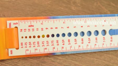 Лінійка для спиць PONY 60644, для спиць 2-10 мм33409