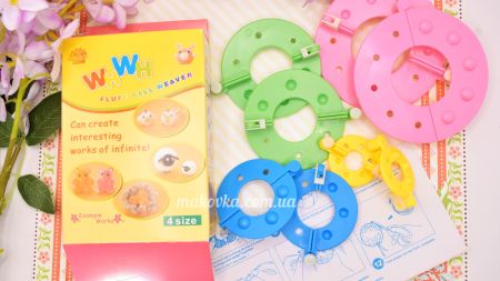 Набір форм для виготовлення помпонів 4шт D= 3,5см, 5,5см, 7см та 9 см WHWH, пристрій для рукоділля