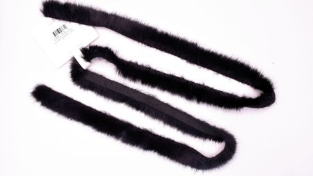 Стрічка зі штучного хутра ЧОРНА, ширина 1-2 см, для оздоблення, 1 шт