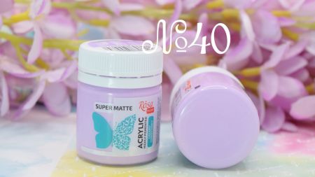 Акрилова фарба для декору матова, колір №40, Ліловий, 20 мл, ROSA 20040