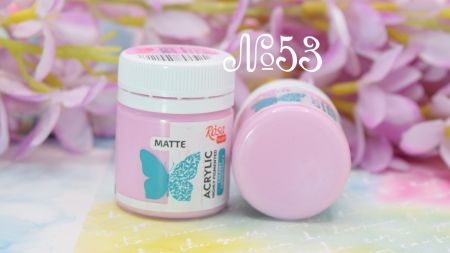 Акрилова фарба для декору матова, колір 53, Рожева вінтаж, 20 мл, ROSA 20053