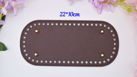 Денце прямокутне для сумки , розмір 22*10 см колір Коричнево-бордовий, екошкіра 