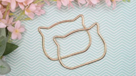 Ручки для сумки металеві форма Киця 11,5см, колір Золото