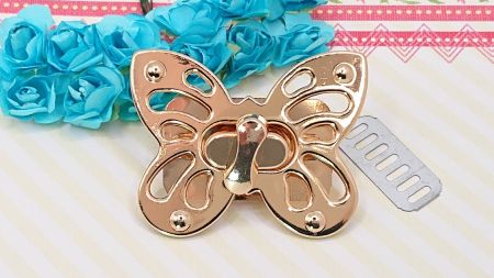 Сумочний замочок Твіст МЕТЕЛИК №2, світле золото, рорзмір 58х47мм 1 шт