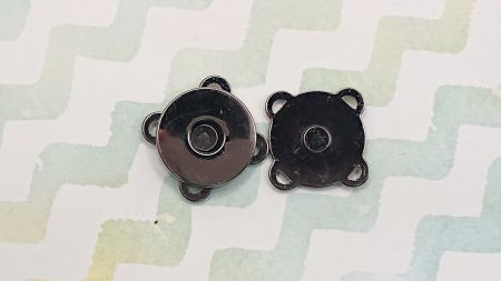 Сумочний замочок, застібка кнопка кругла магнітна, що пришивається для сумки, 18 мм колір чорний