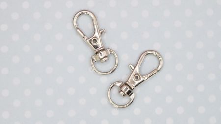 Лобстер застібка для сумки або брелка 12x30x5 мм, Сталевий колір, 1 шт