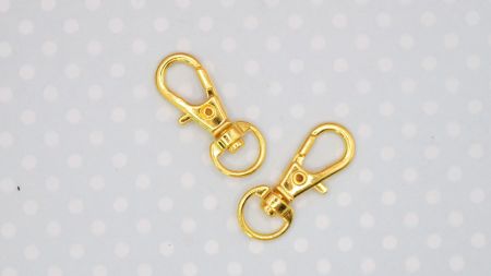Лобстер застібка для сумки або брелка №6 Жовте золото 12x30x5 мм, 1 шт