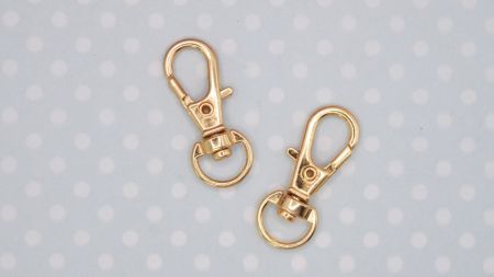 Лобстер застібка для сумки або брелка №6 Світле золото 12x30x5 мм, 1 шт