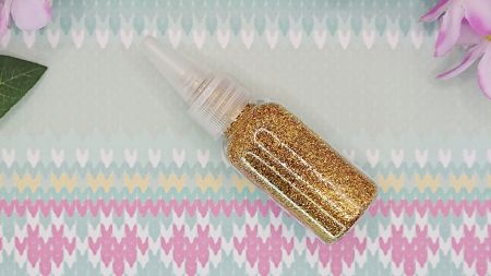 Флакон з сухим розсипним глітером (з блискітками) золотого кольору, 20г  