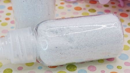 Флакон з сухим розсипним глітером (з блискітками) білого кольору, 20г  