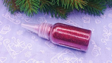 Флакон з сухим розсипним глітером (з блискітками) Червоного кольору, 20г  