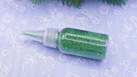 Флакон з сухим розсипним глітером (з блискітками) Зеленого кольору, 20г  