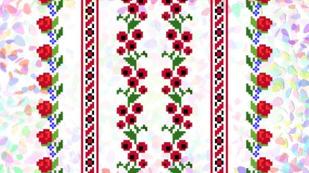 Водорозчинний клейовий флізелін з малюнком для вишивки13476