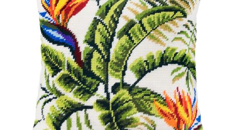 Тропіки V-191, ТМ Чарівниця Набір для вишивання декоративної подушки напівхрестом 