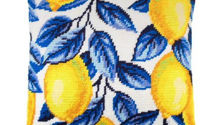 Набір для вишивання Подушка напівхрестиком 40х40см V-193 Лимони, Чарівниця