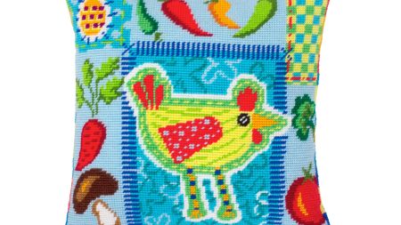 Сільский шарм Курочка V-519, ТМ Чарівниця Набір для вишивання декоративної подушки напівхрестом 
