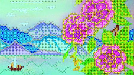 Пейзаж (рисунок на канве)5278