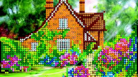 Город, дома, строения (рисунок на канве)5279