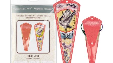 Набір для вишивання чохла для ножиць на штучній шкірі FLTL-091 Чапля Wonderland Crafts (Чарівна Країна)