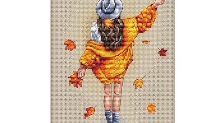 Набір для вишивання нитками хрестом N 082 Закохана в осінь, Кольорова