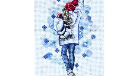 Набір для вишивання нитками хрестом N 094 Закохана в зиму, Кольорова