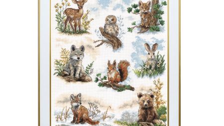 Набір для вишивання нитками муліне М-0324 Лісова малеча, ВДВ семплер