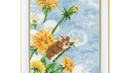 набір для вишивання хрестиком М-0394 Мишка на кульбабці, ВДВ