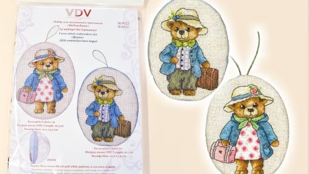 Набір для вишивання нитками двох іграшок М-0322 , Ведмедики, ВДВ