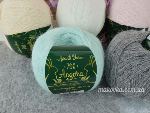 Пряжа Ангора 70% Аванті з пухом кролика напіввовняна Angora 70% Avanti ...
