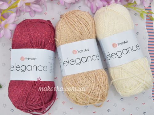 Пряжа Элеганс ЯрнАрт с люрексом Elegance Yarn Art | Маковка