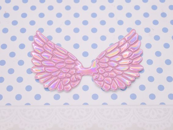 Крила голографічні Рожеві , декоративний елемент 8*4 см Крила голографічні Рожеві , декоративний елемент 8*4 см