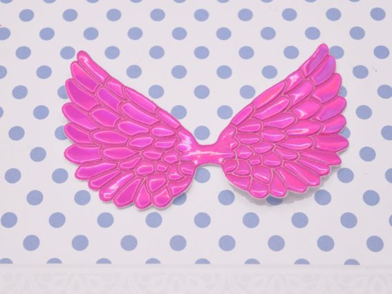 Крила голографічні Яскраво Рожеві , декоративний елемент 8*4 см Крила голографічні Яскраво Рожеві , декоративний елемент 8*4 см