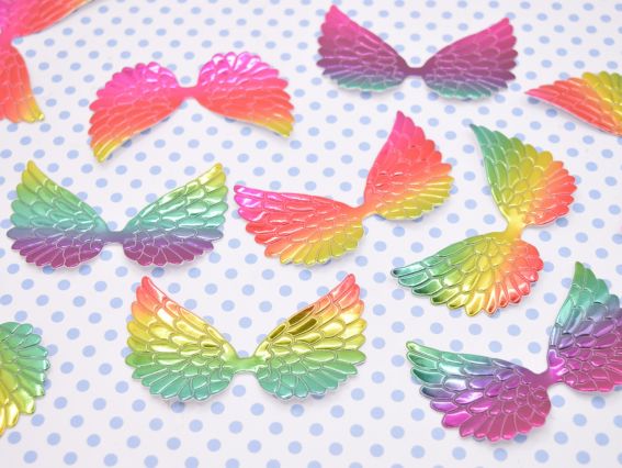 Декоративний елемент Крила голографічні Меланж , крила янгола, 8*4 см, 1 штука